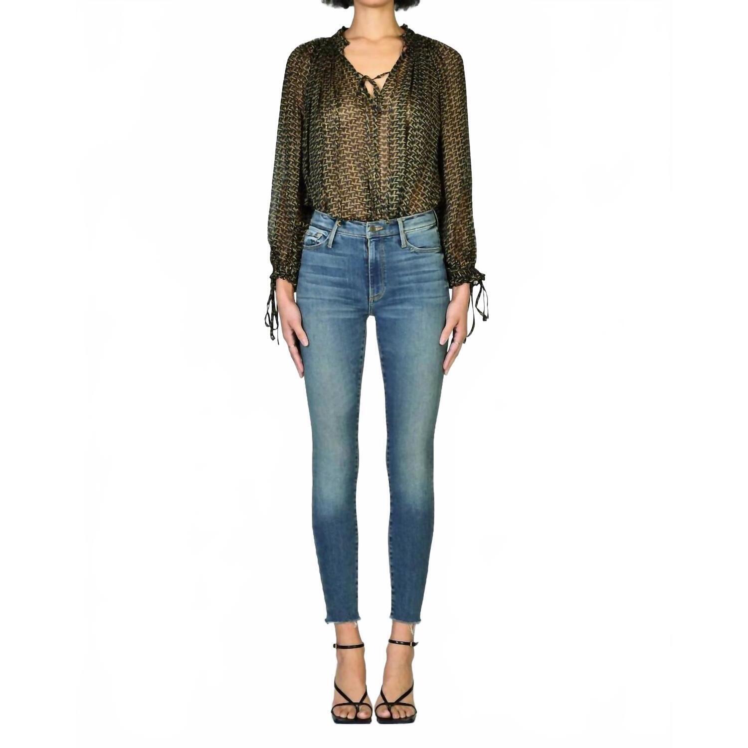 New Black Orchid Carmen High Rise Ankle Fray Jean In Kiss On The Chic